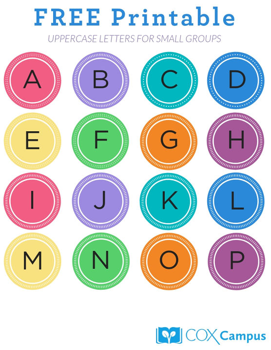 Printable Resource for Uppercase Letters | Resource Library | Cox Campus